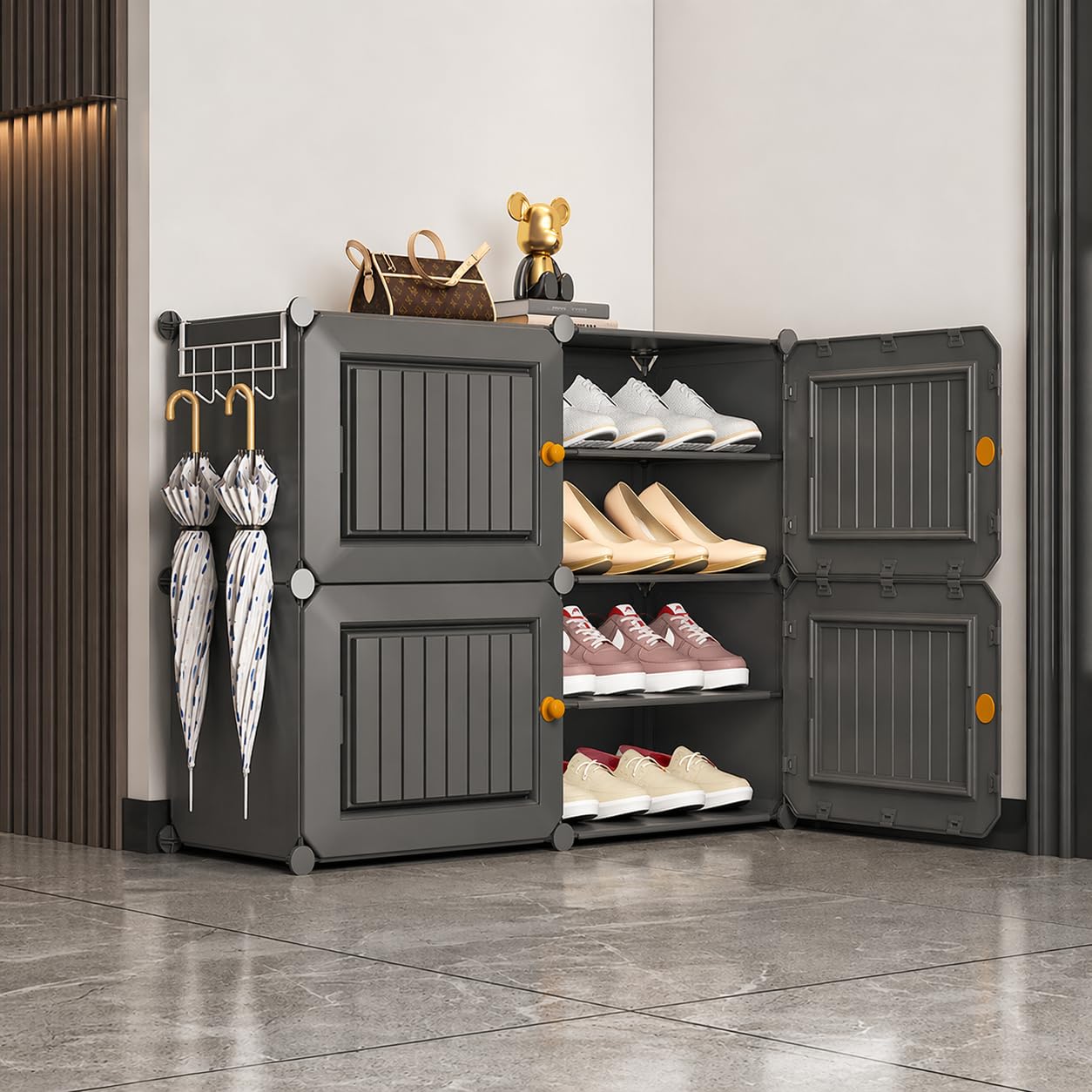 Sunderlook Shoe Rack Plastic for Home- Slipper Stand, Professional