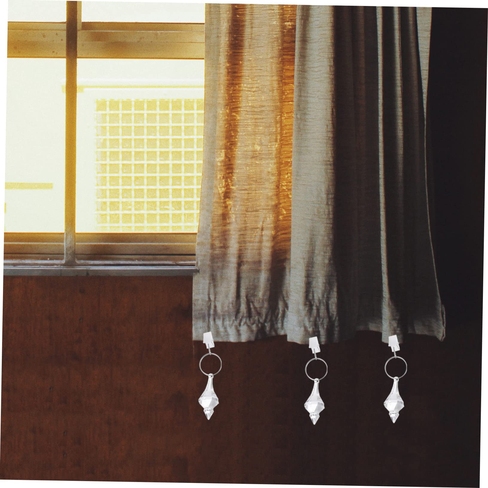 VOSAREA 20pièces Pendentifs De Rideaux Cristal Lot de Clips Décoratifs pour Rideaux De Poids De Table Accessoires Pratiques Et Élégants pour Maintenir Les Draperies Place