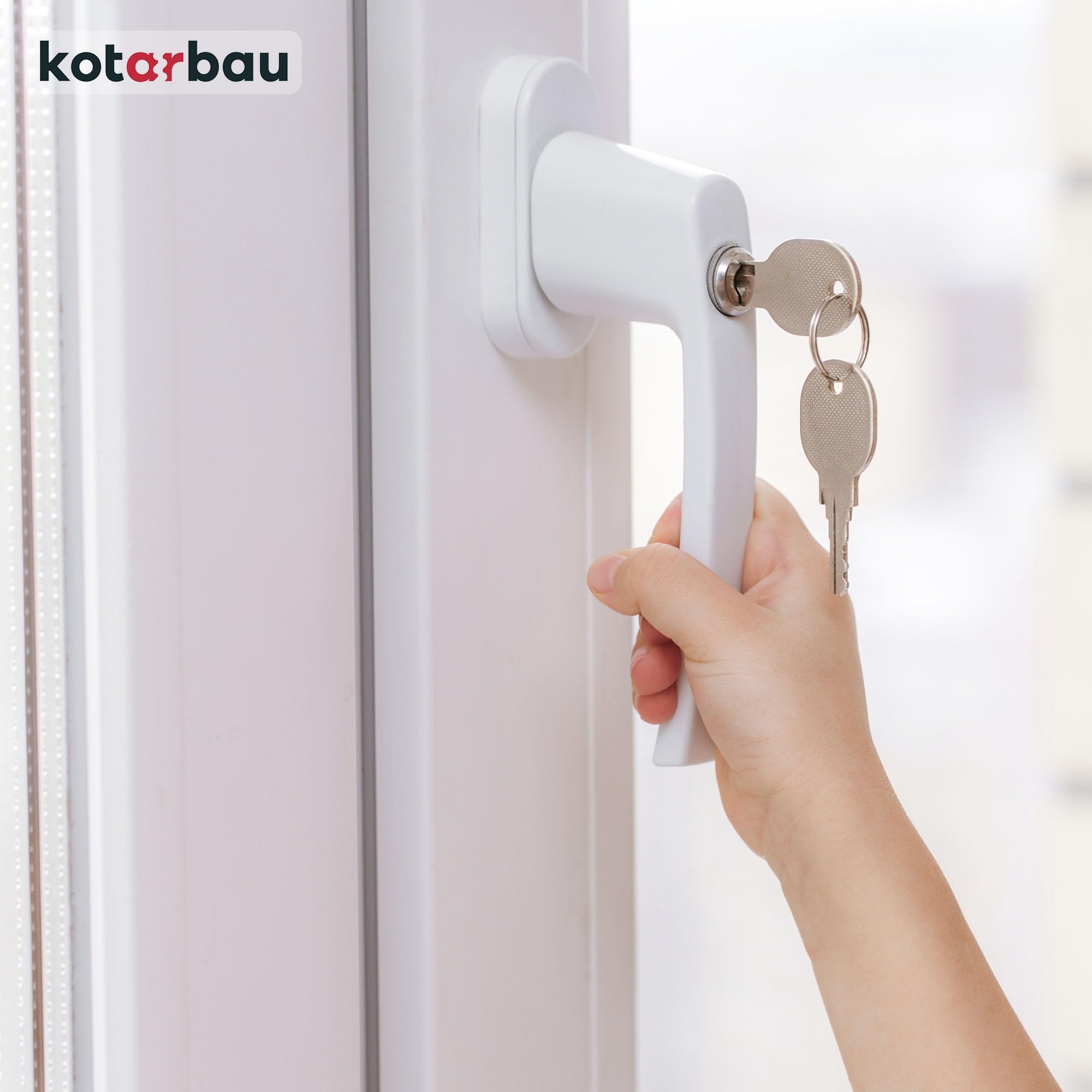 KOTARBAU® Set di 12 maniglie per finestra con serratura, in alluminio verniciato a polvere, con serratura, 35 mm, per finestre