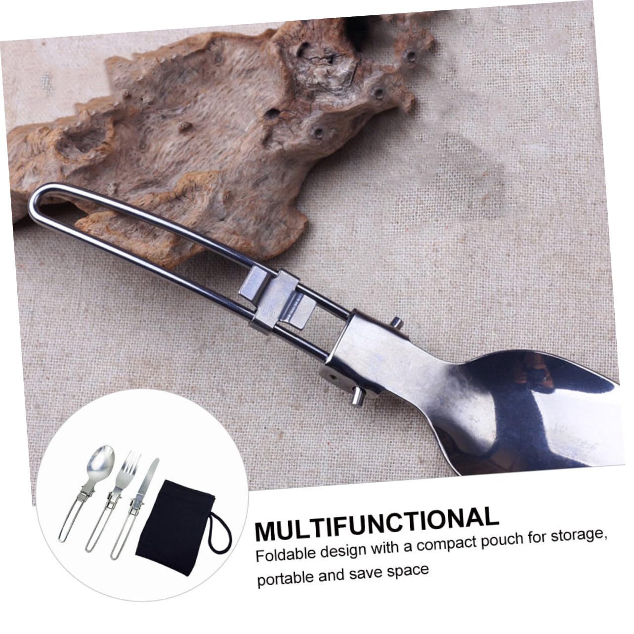 TOYANDONA 4 Set posate pieghevoli cucchiai stoviglie in acciaio inossidabile posate di stoviglie Forche in acciaio inossidabile pieghevoli posate singole Silver