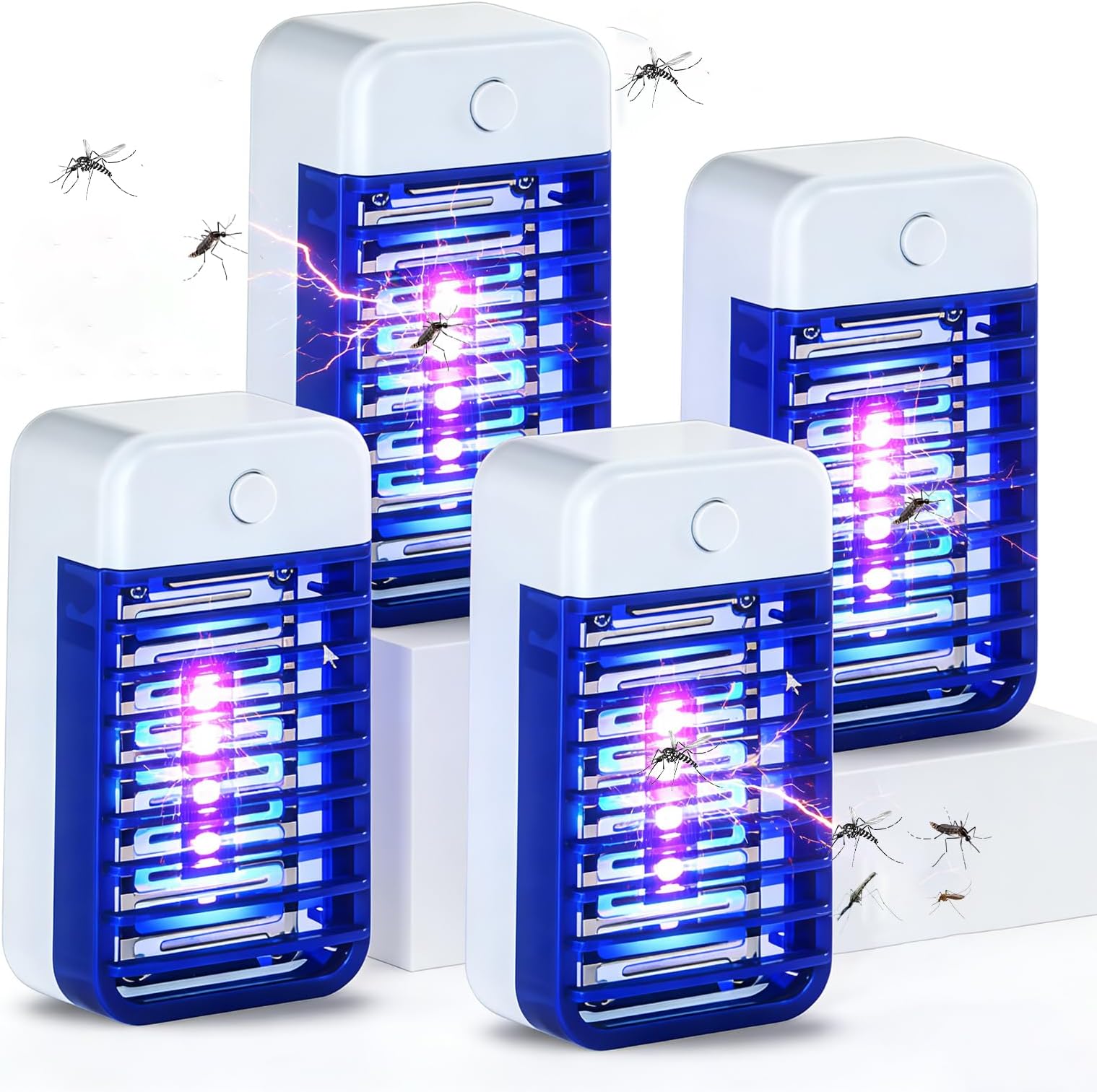 Bug Zapper Indoor, 4 Pack Fly Trap Zapper Mosquito Killer Lamp, Electric Mosquito Zapper with UV Lamps, Insect Pest Killer for Indoor Moths, Flies, Mosquitoes