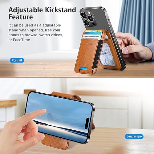 Miniatura 3 de nuoku Cartera magnética para teléfono compatible con cartera Magsafe, tarjetero magnético para iPhone 15141312, no compatible con 1312 mini