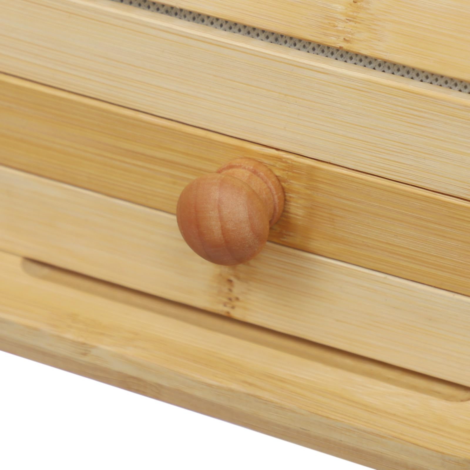 Panera de bambú con tapa enrollable para guardar productos horneados como pan, pasteles, baguettes y patatas, 40,2 x 27 x 17,3 cm