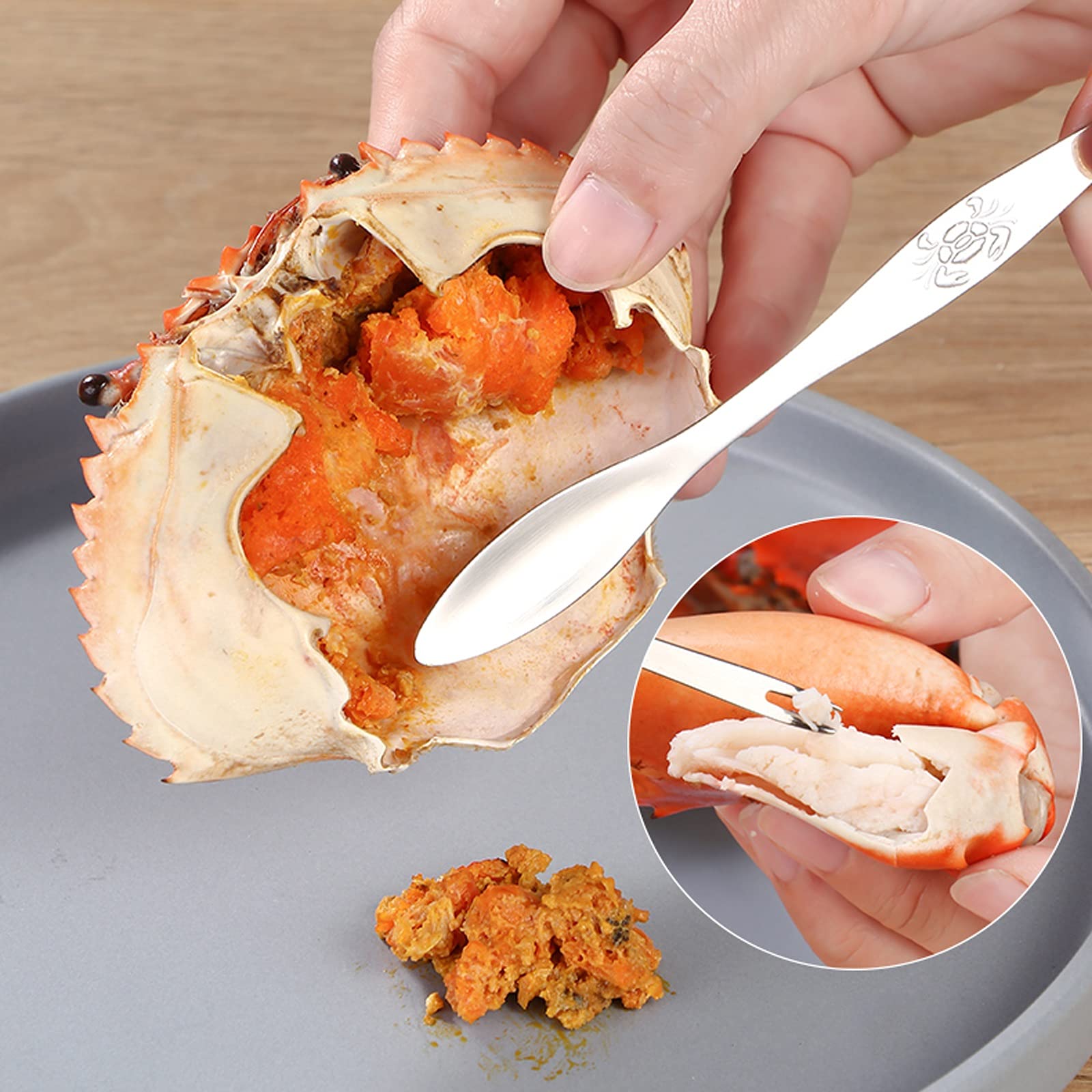 Set di Utensili per Frutti di Mare Kit di Utensili per Frutti di Mare con Scatola di Immagazzinaggio in Pp, Inclusi 1 Cracker per Frutti di Mare, 1 Forchetta per Frutti D