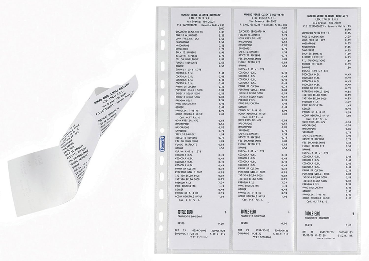 pochette ticket de caisse