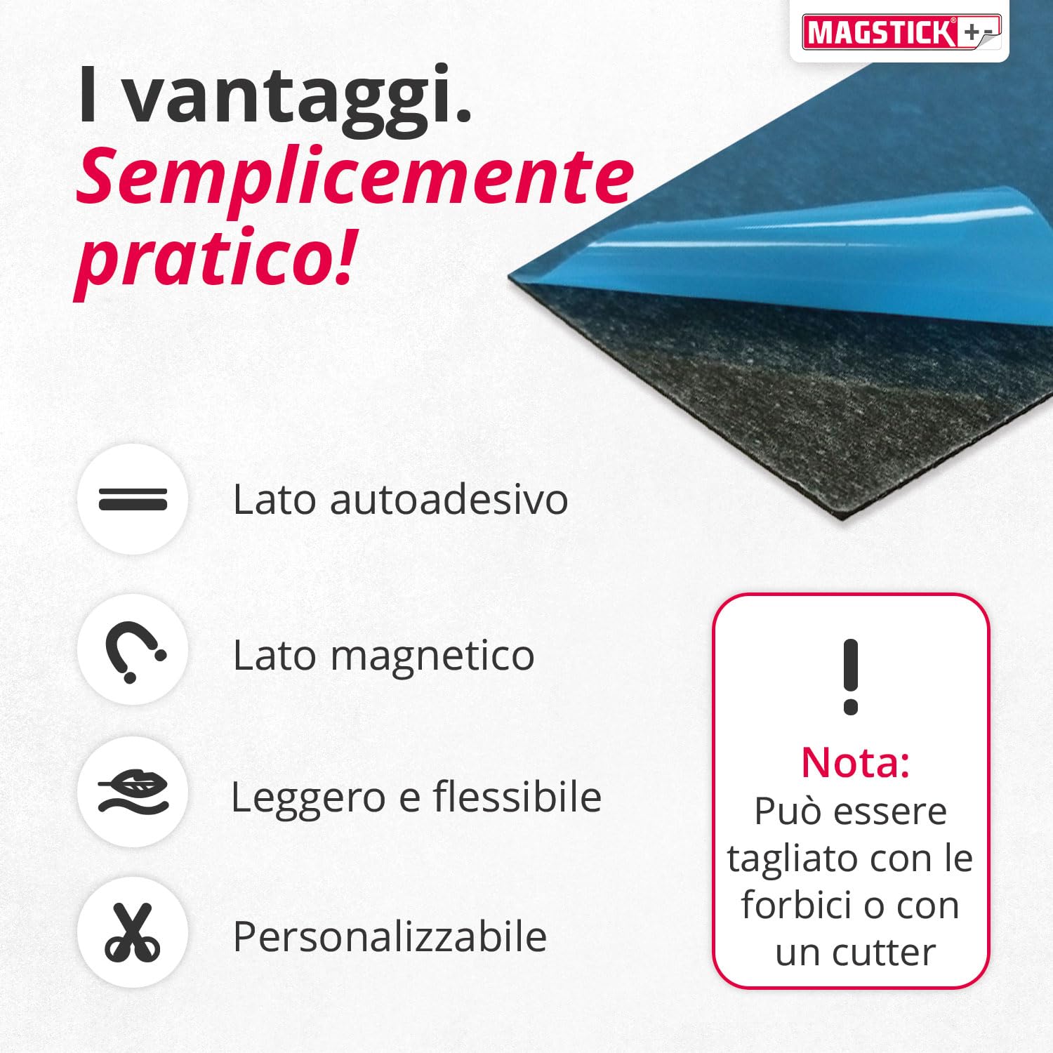 Pellicola magnetica I 10 pezzi I DIN A4 I flessibile autoadesiva ritagliabile magnetica per il fai da te per punzonatura fogli magnetici I mag285