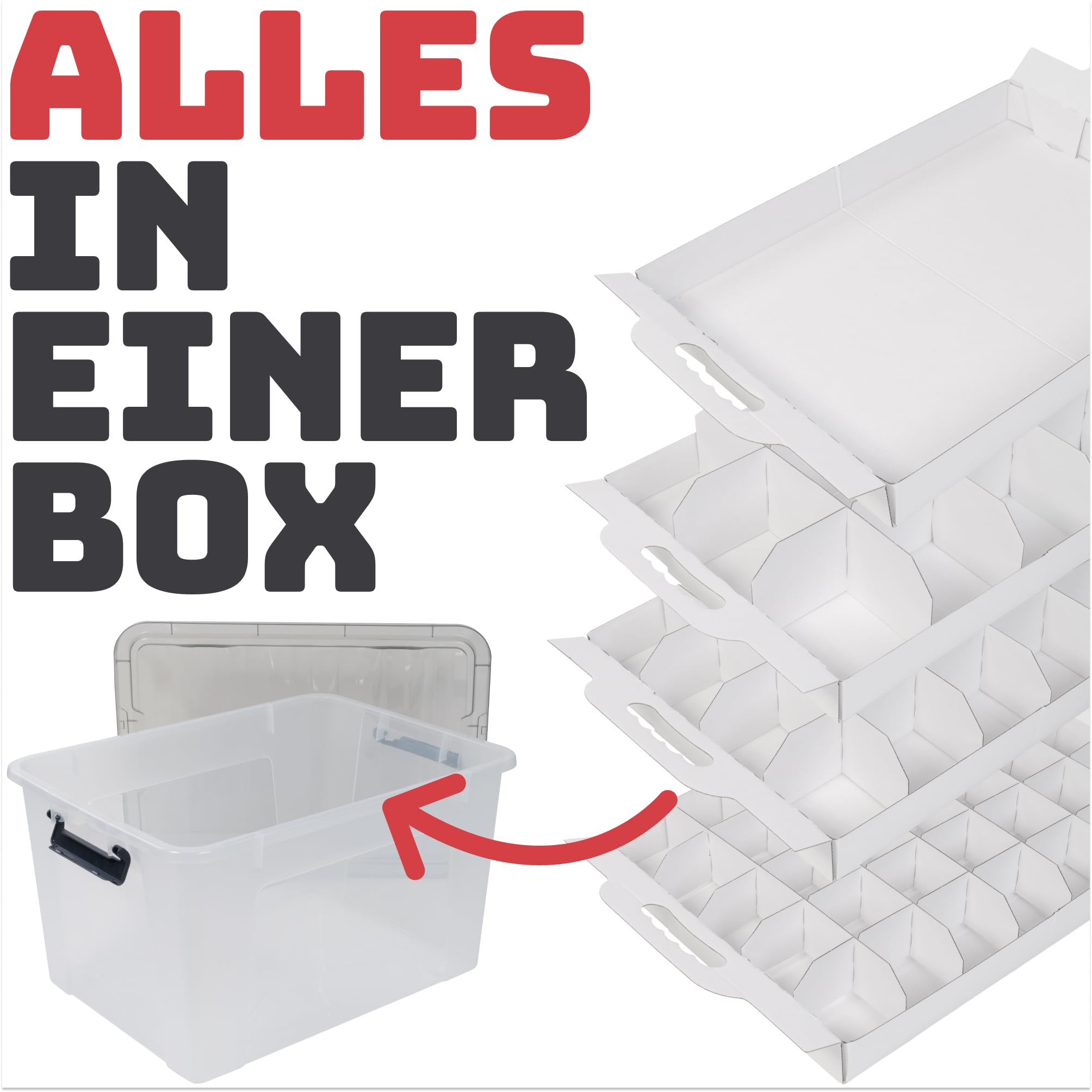 Aufbewahrungsbox Weihnachtskugeln I 61L I Sicherheit und Aufbewahrung für jede Christbaumkugel und die Weihnachtsdeko I Optimale Kiste bzw. Weihnachtskiste für Weihnachten I 2er Set