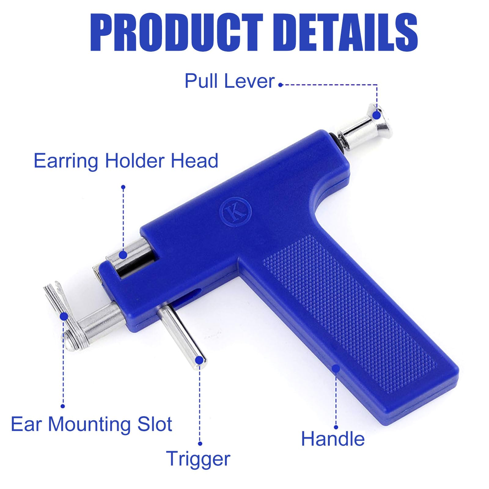 Pistola Piercing Oreja Juego 98 Pendientes Botón Redondos Puntas Orejas Labios Nariz Cuerpo Lengua Ombligo