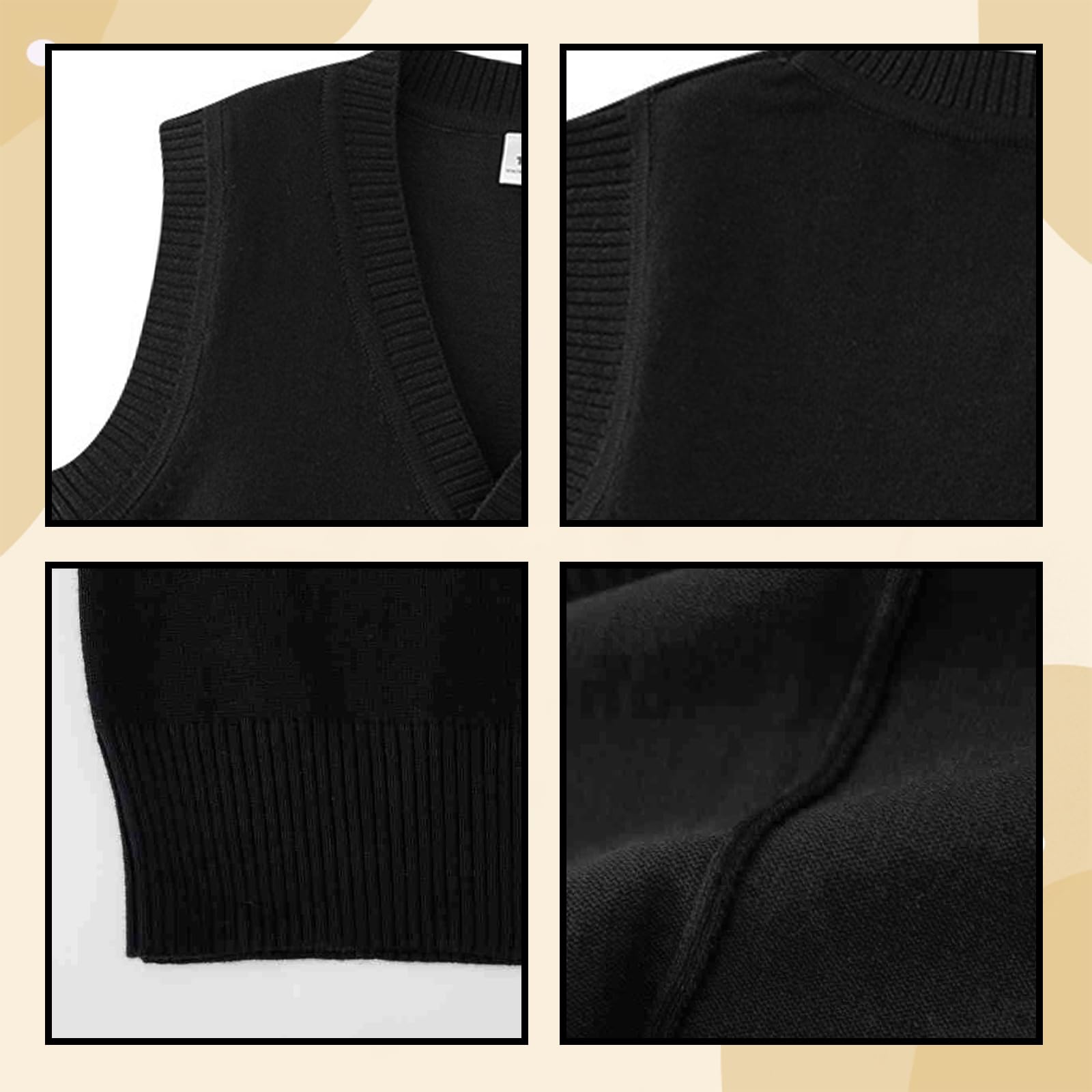 Yanmucy Chaleco de punto para niños y niñas cuello en V sin mangas suéter uniforme escolar