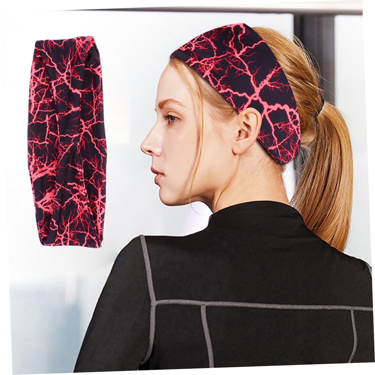LIOOBO Fitness Antiperspirantgürtel Trainingsstirnbänder Für Frauen Dehnbar Schweißband Haarbänder Für Damenhaar Sport-Stirnband Für Frauen Polyester