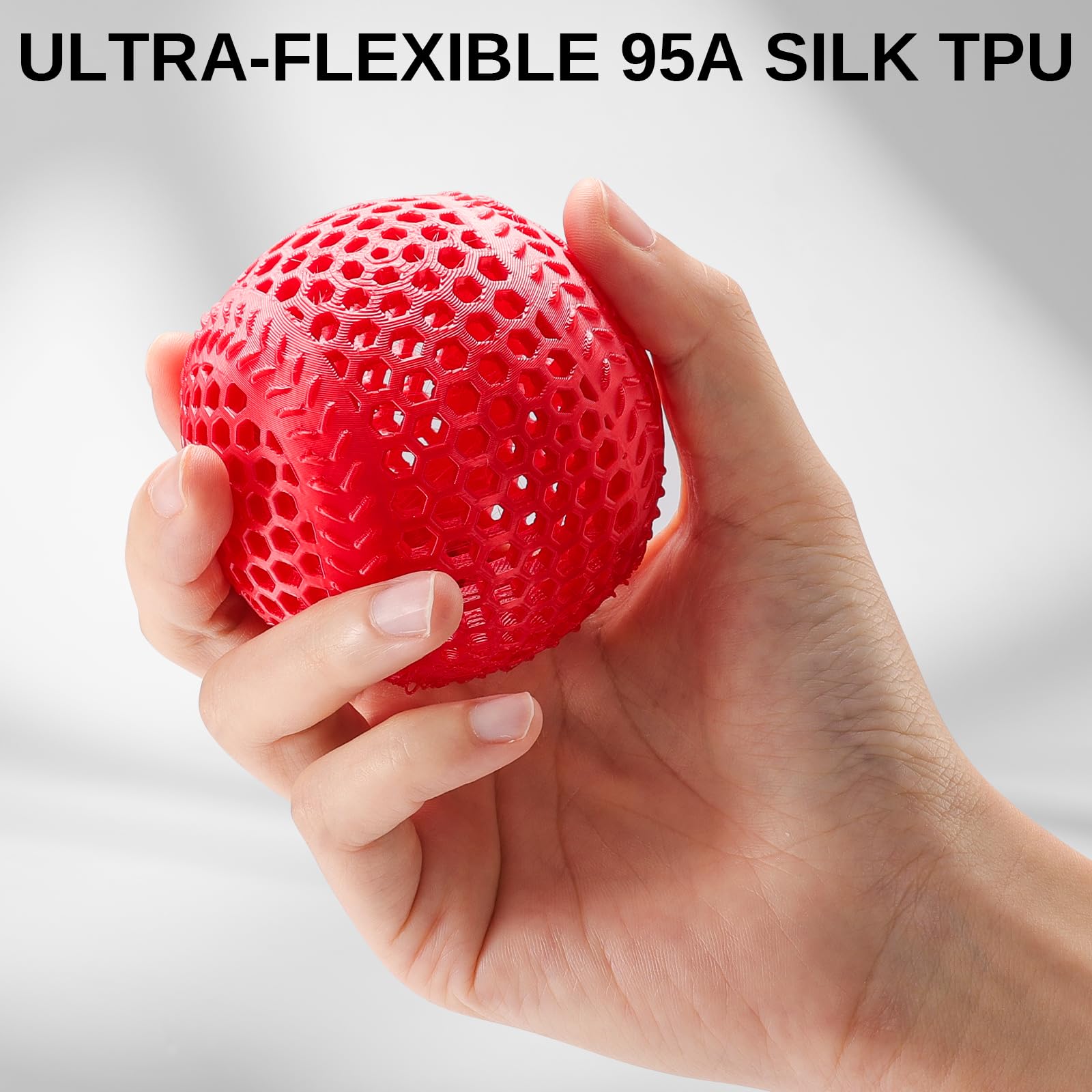 Zestaw filamentów SainSmart Silk TPU, elastyczny filament TPU do drukarek 3D 95A, 1,75 mm, błyszcząca powierzchnia jedwabista, zestaw 4 x 250 g, złoty, ciemnosrebrny, niebieski, czerwony