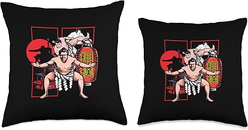 Miniatura 3 de Japanese Sumotori  Lucha de luchadores japoneses  Almohada Sumo, 16 x 16, multicolor