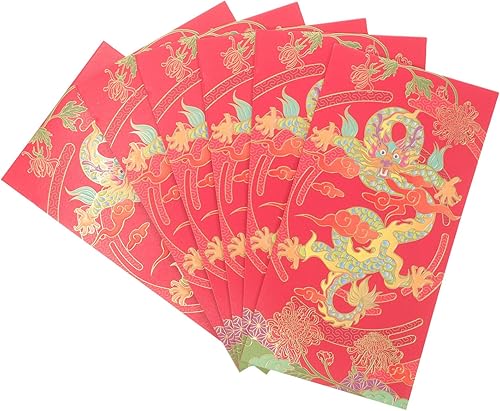 EXCEART 6 sobres rojos de Año Nuevo chino, sobres de dinero de Año Nuevo Lunar 2024, paquetes rojos, paquete de Hong Bao Lai See para festival de