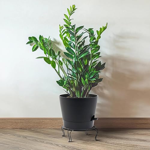 Miniatura 7 de Macetas de riego automático para plantas de interior, macetas de 12 pulgadas con agujeros de drenaje, macetas de plástico con depósito profundo,