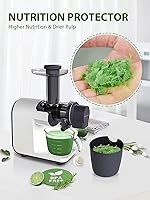 Vista 4 de Aeitto Slow Juicer, Cold Press Juicer, BPA Free Juicer Machines Easy to Clean,Cold Press Juicer with Quiet Motor & Reverse Function, Masticating