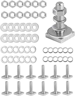 T Slot Bolts for Roof Rack Cross Bars, Platform, Cargo Basket, Stainless Square T Track Bolt Adapter to Secure Bike/Ski/Kayak Rack, Solar Panel, Awning, M8x30mm, 4mm Thickness