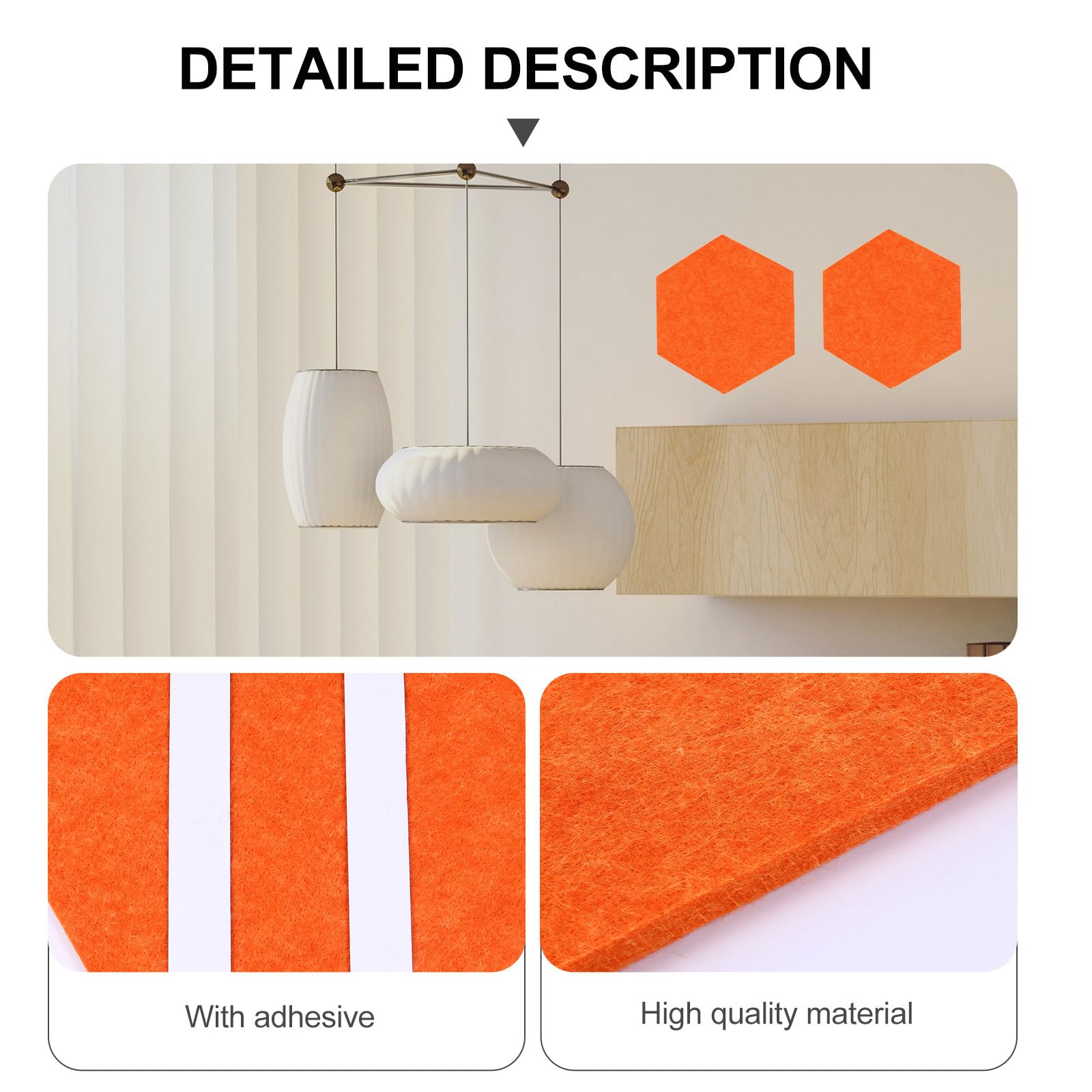 CANIGHT Tablón de Anuncios Hexagonal de Fieltro Eva Autoadhesivo Colorido, Panel Decorativo para Pared 10 Piezas, Adecuado para Oficina y Hogar