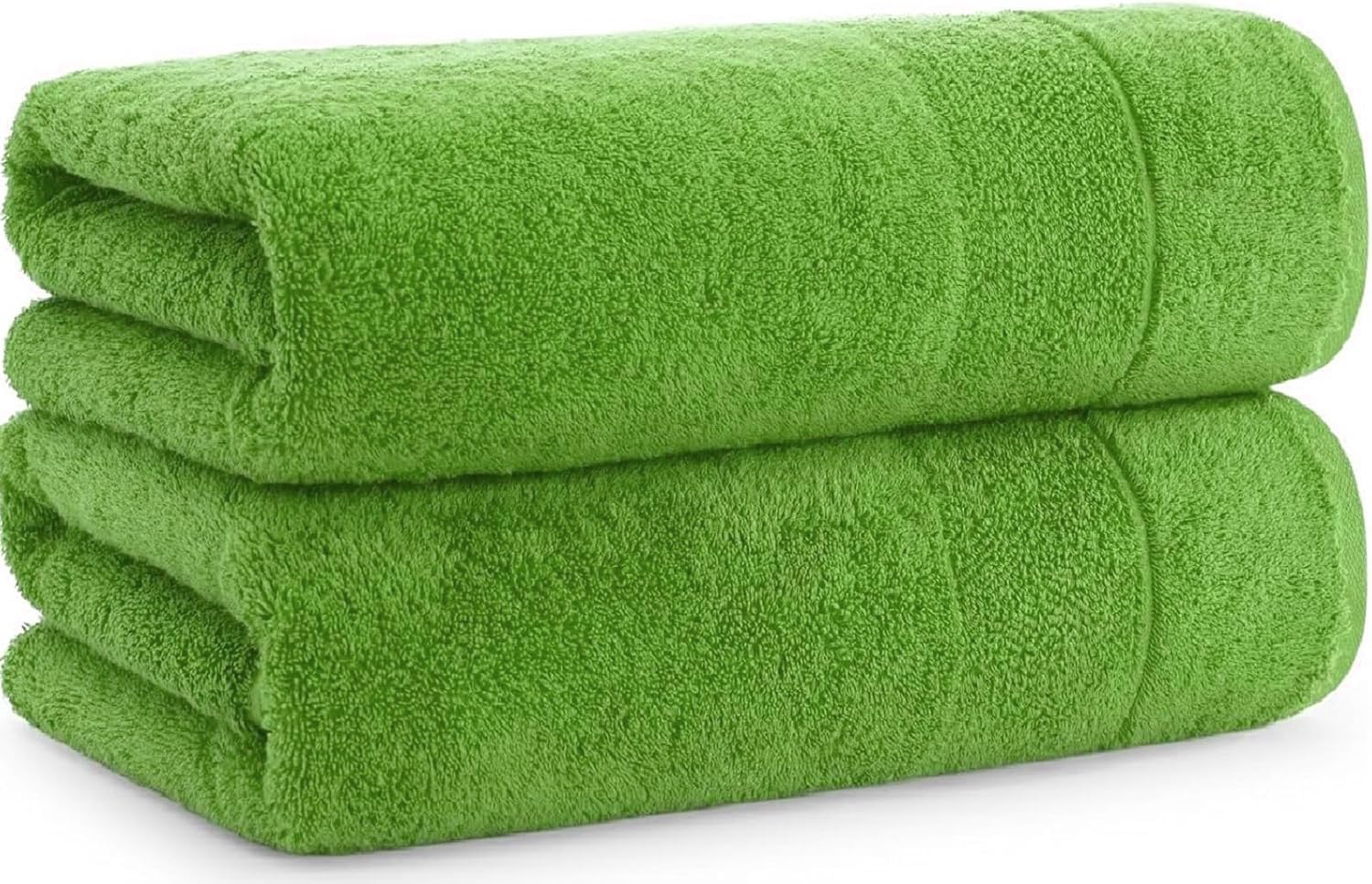 1-2 Pack Extra Large Luxury Jumbo Bath Sheets (100 x 200 cm -700 GSM) Pure Egyptian Cotton Super Soft Big Bath Sheet XL Towels (2, Lime Green)