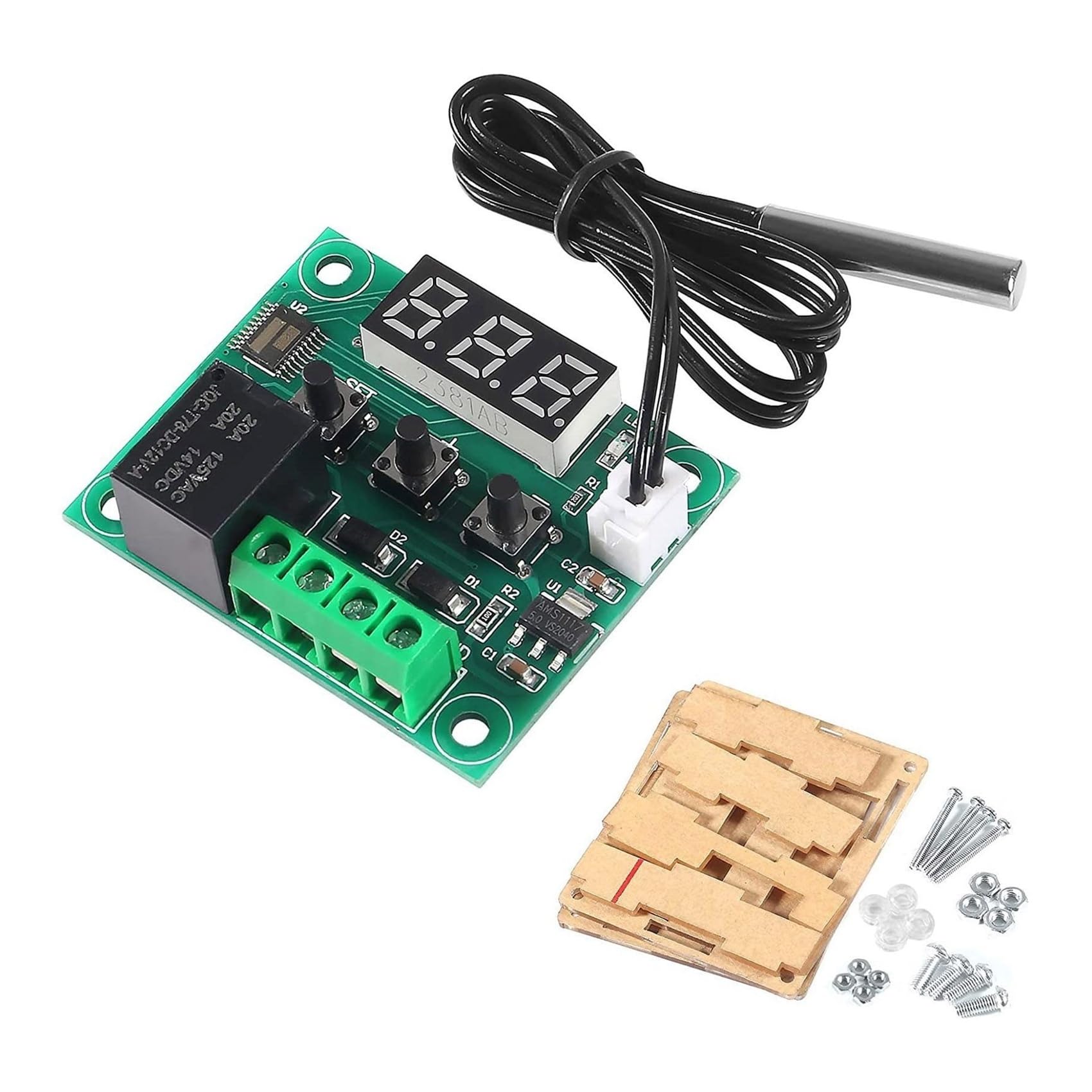 W1209 cyfrowy kontroler temperatury, 12 V DC, termostat, moduły -50-110°C, przełącznik kontroli temperatury z przekaźnikiem 10 A i próbką NTC do inkubatora, fermentacji gadów