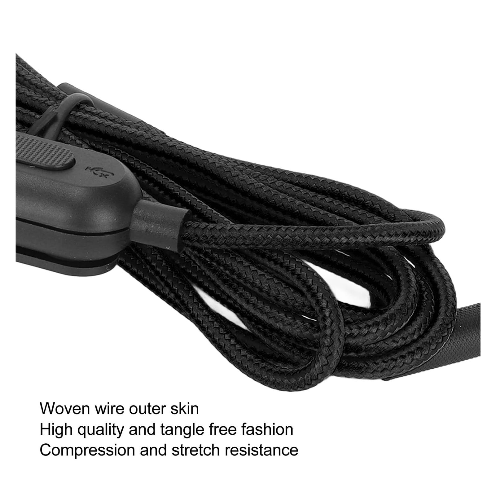 Zestaw słuchawkowy gamingowy, kabel zastępczy 3,5 mm, pleciony z przełącznikiem wyciszającym do Logitech G Pro X G Pro G433 G233 Black