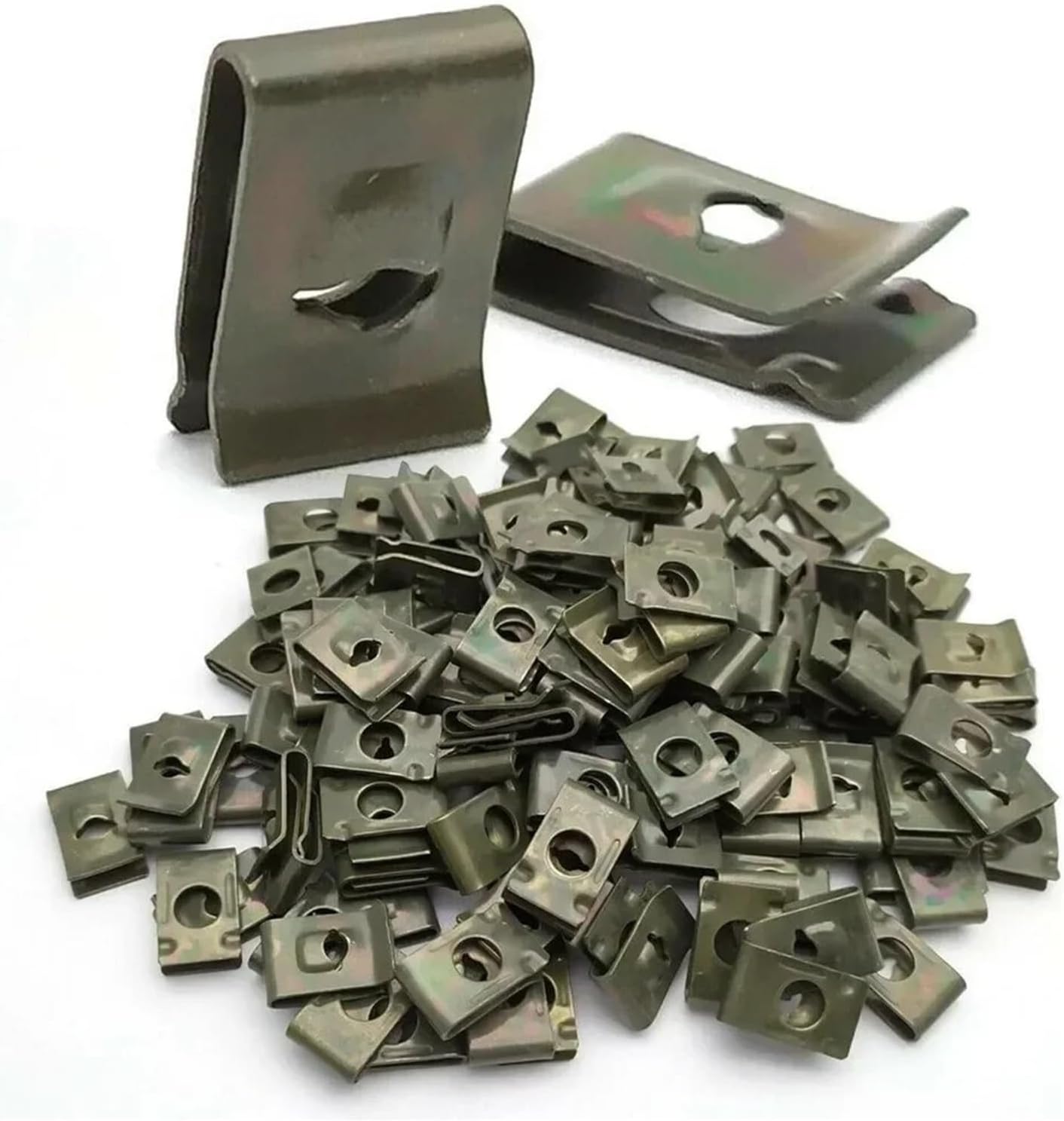 20Pcs Auto Fastener Screw Base U TY>pe J113 Nut Mounting Retainer Clips Car Engine Bumper Guard Plate Clamp