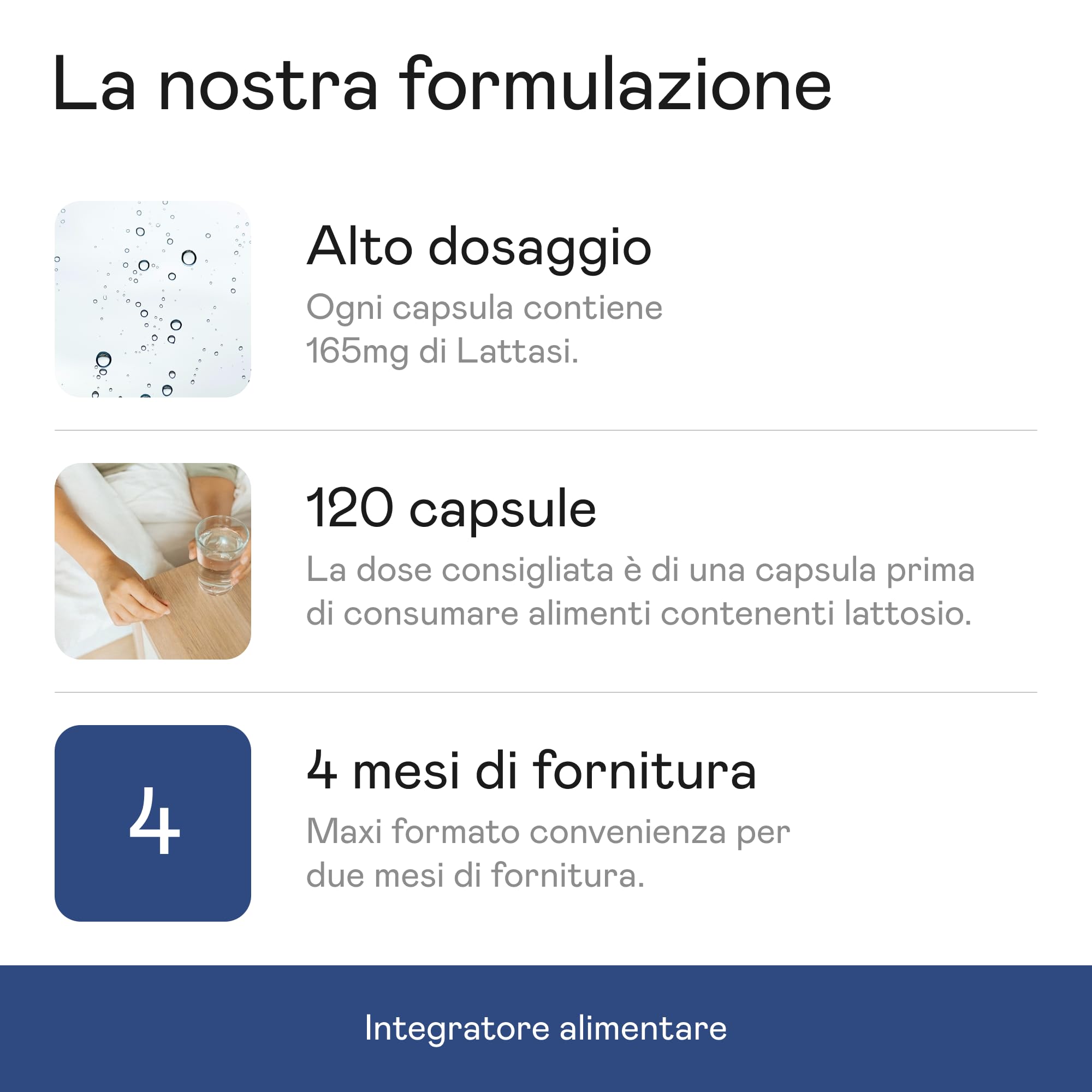 Aenea Lattasi Capsule Effetto Immediato 16500 FCC, 120 Capsule, Enzima Lattasi ad Alto Dosaggio per Intolleranza Lattosio, Capsule Lattosio per Digestione, Prodotto in Italia e Sicuro