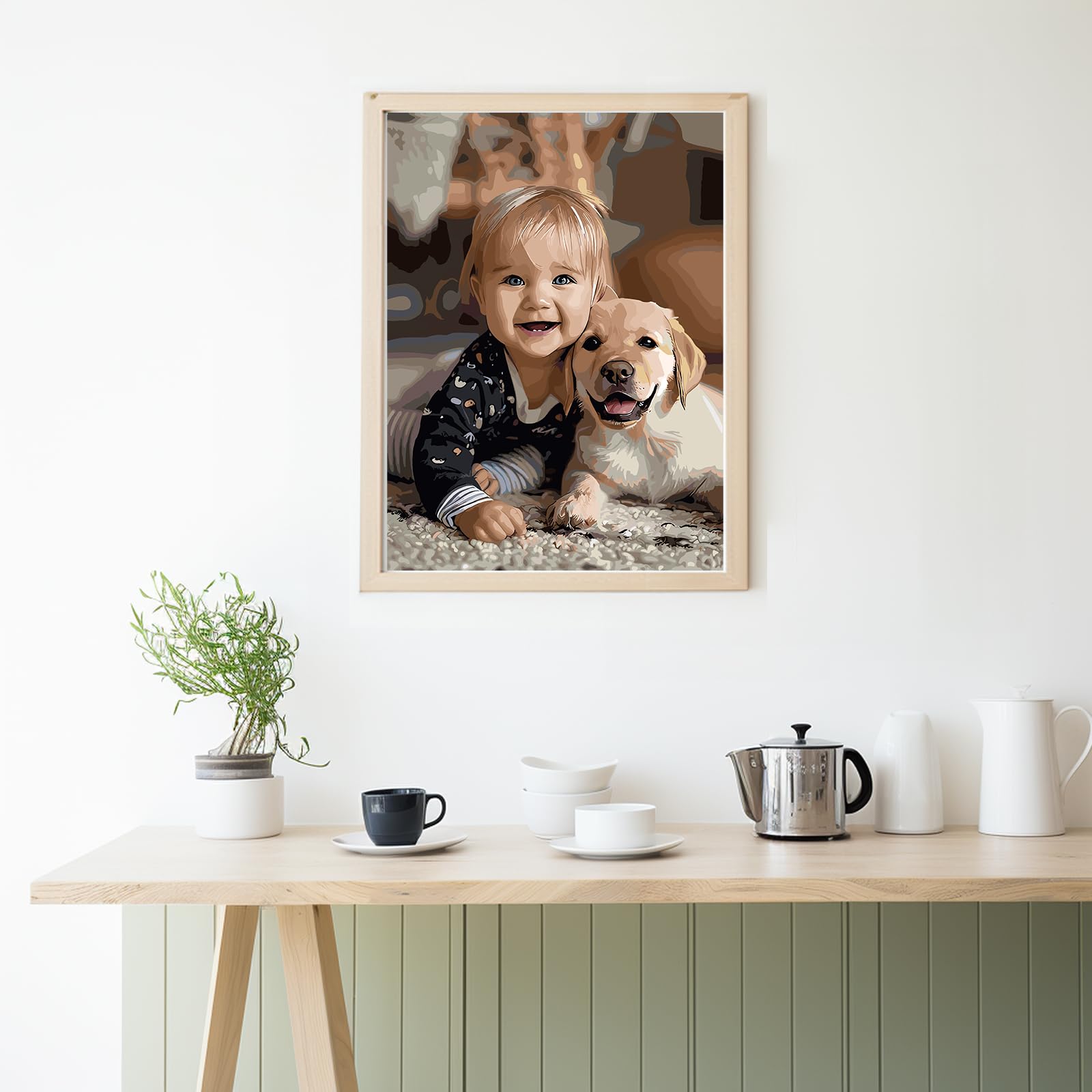 KURUMi 24/36/48 Farben – Malen nach Zahlen Personalisiert für Erwachsene, eigenes Bild gestalten für Anfänger, Erstelle Einzigartige Wandkunst aus Deinem eigenen Foto von Liebe, Kind oder Haustier