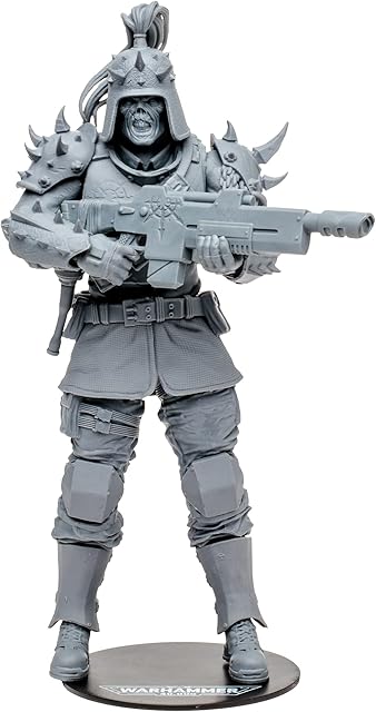 McFarlane Toys, Warhammer 40000 Darktide Traitor Guard Action Figure with 22 Moving Parts, Unpainted Collectible Warhammer Figure with collectors stand base, Customise Your Figure  Ages 12+