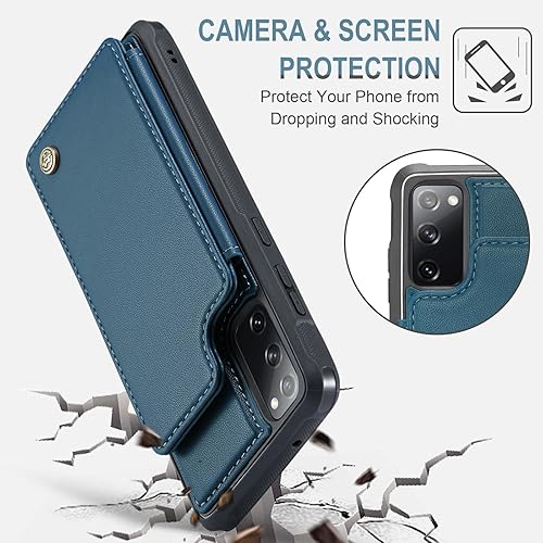 Miniatura 5 de Funda para Samsung Galaxy S20 FE con soporte para tarjetas, para Samsung S20 FE Funda tipo cartera para mujeres y hombres con bloqueo RFID, funda