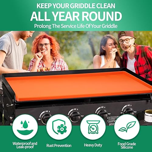 Miniatura 2 de Alfombrilla de silicona para parrilla Blackstone, accesorios de cubierta de parrilla Blackstone de 22 pulgadas, protege la plancha del óxido, la