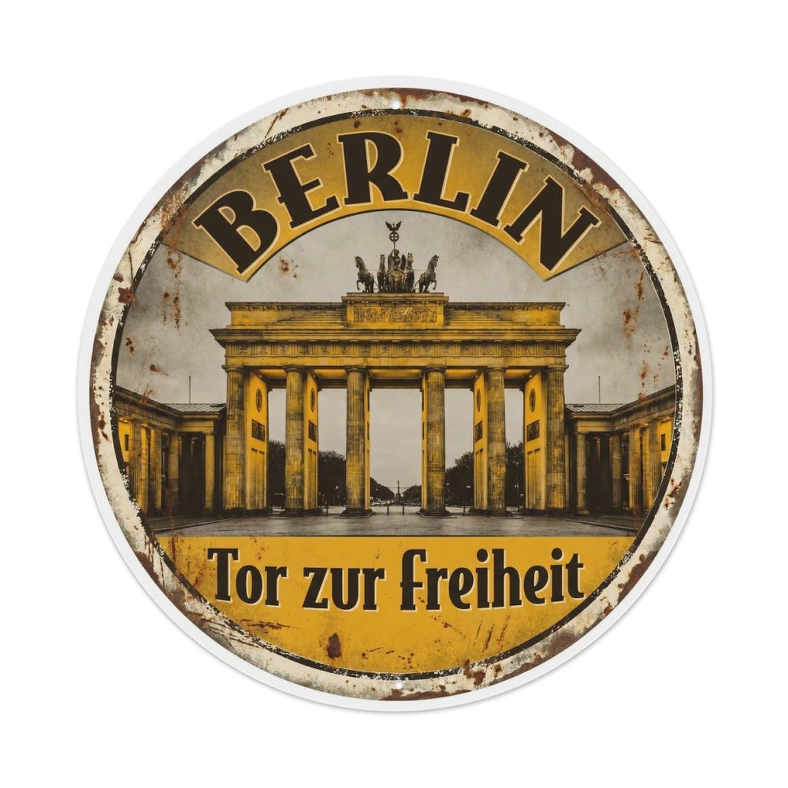 Fqnyr Style Vintage Travel Brandenburg Gate Berlin Metal Tin Sign