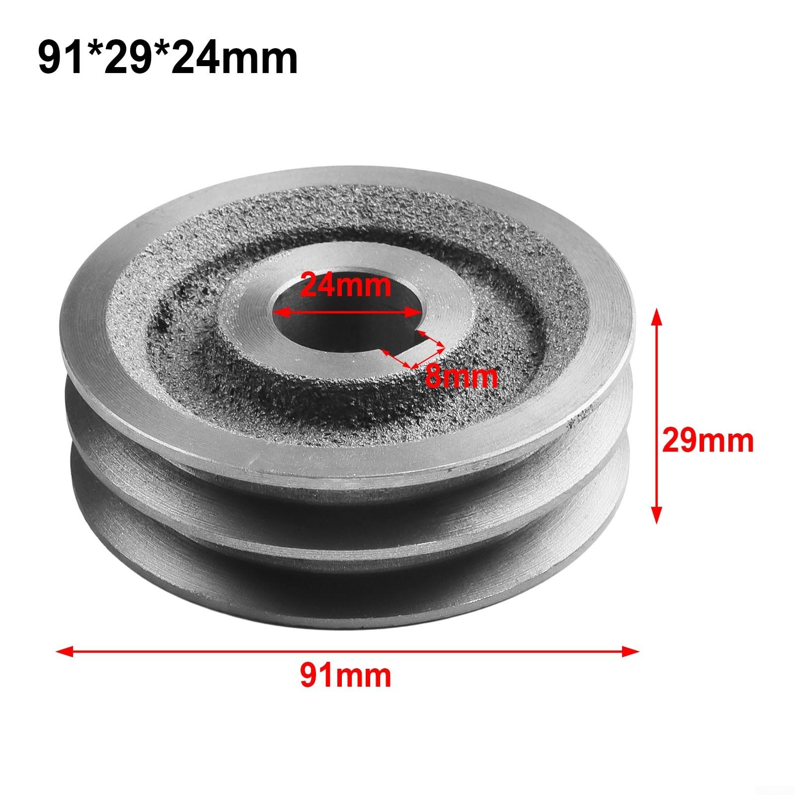 Produktbild von Keilriemenscheibe Typ A – Doppelschlitz, Gusseisen, 72x31x24 Mm, Für Keil- & Zahnriemen