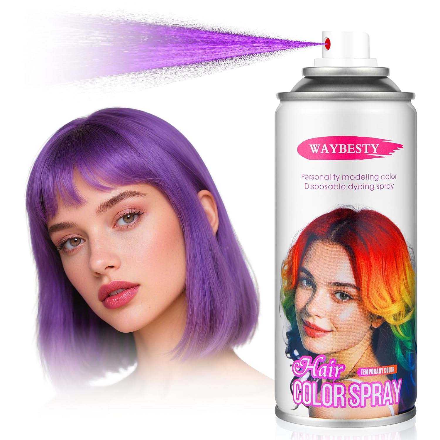 Temporary Hair Color Spray For Kids Women Men, Washable Hair Color Wax Dye For Cosplay Party DIY, Christmas Party, Halloween Crazy Hair Day (Purple, 4.06 oz) Temporary Hair Color Spray For Kids Women Men, Washable Hair Color Wax Dye For Cosplay Party DIY, Christmas Party, Halloween Crazy Hair Day (Purple, 4.06 oz)
