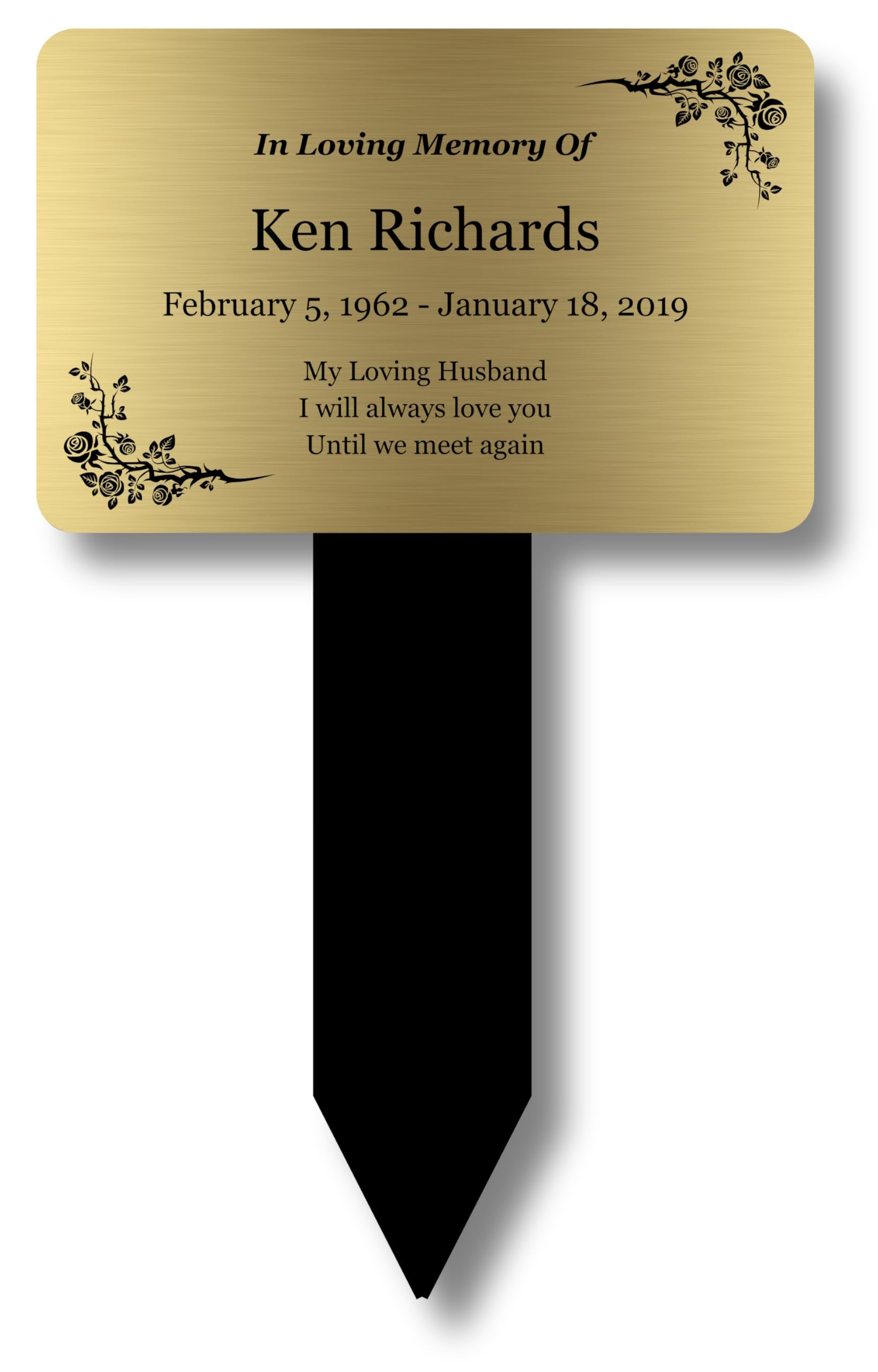 Origindesigned Personalised Gold Personalised Bereavement Gifts. Memorial Plaques With Custom Text, Gardens Ground Stake Or Grave Ornaments - Acrylic, Waterproof And Hard Wearing. Shipped Globally. (Gold)