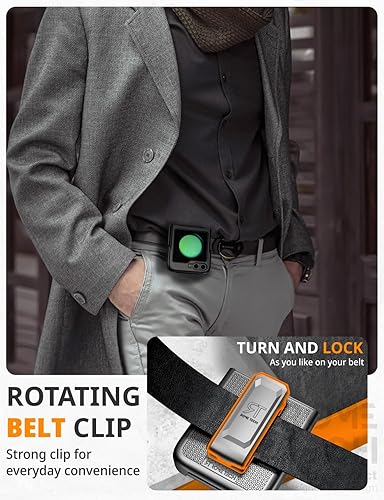 Miniatura 4 de Rome Tech Funda con clip para cinturón para Samsung Galaxy Z Flip5 de 6.7 pulgadas (2023) compatible con MagSafe Heavy Duty Slide con soporte y clip