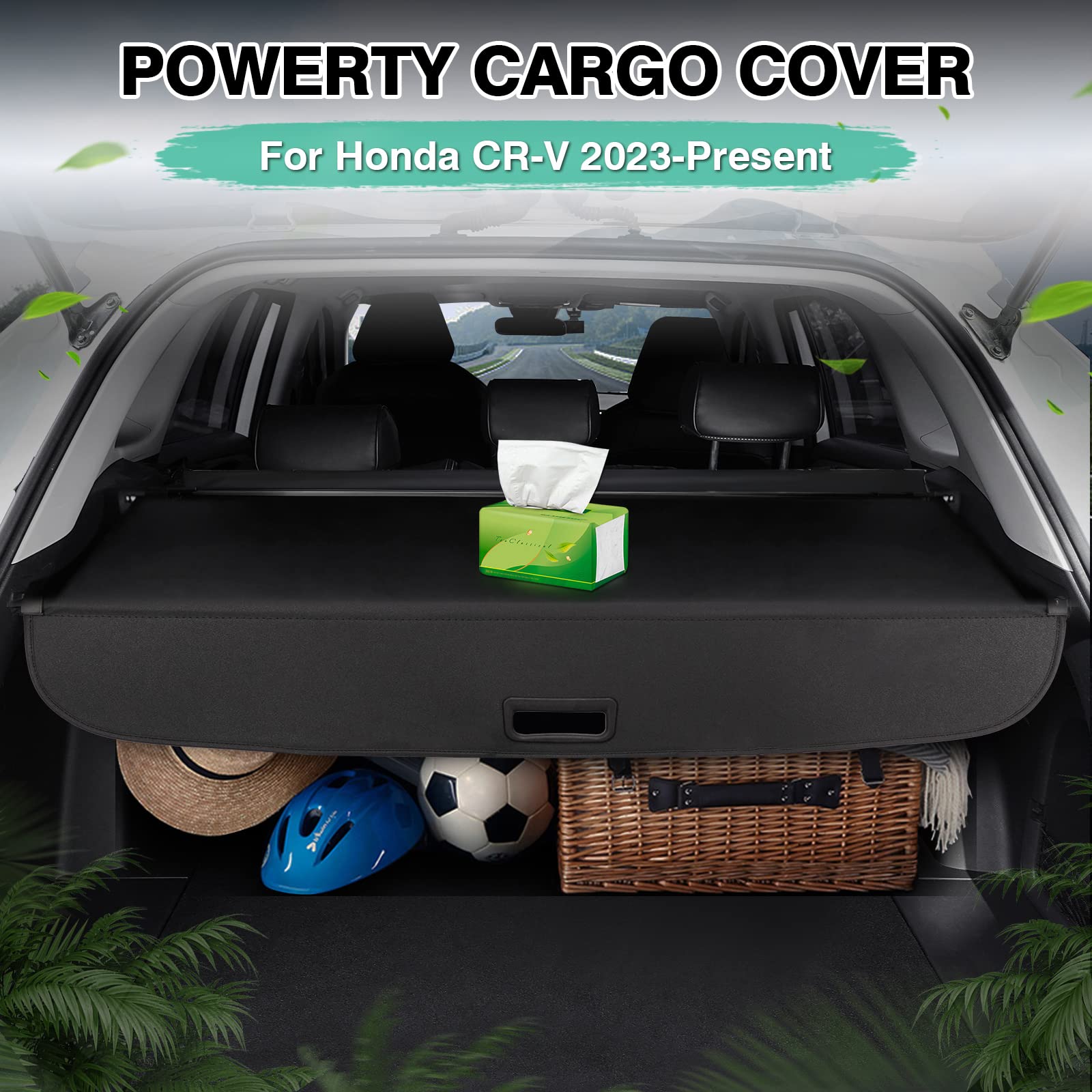 Powerty Compatible with Cargo Cover Honda CRV 2023 CRV Trunk Security