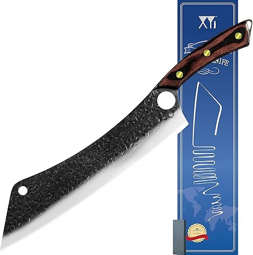 XYJ Cuchillo de chef extra largo de 12 pulgadas con espiga completa, cuchillos afilados de sandía (estilo 3)