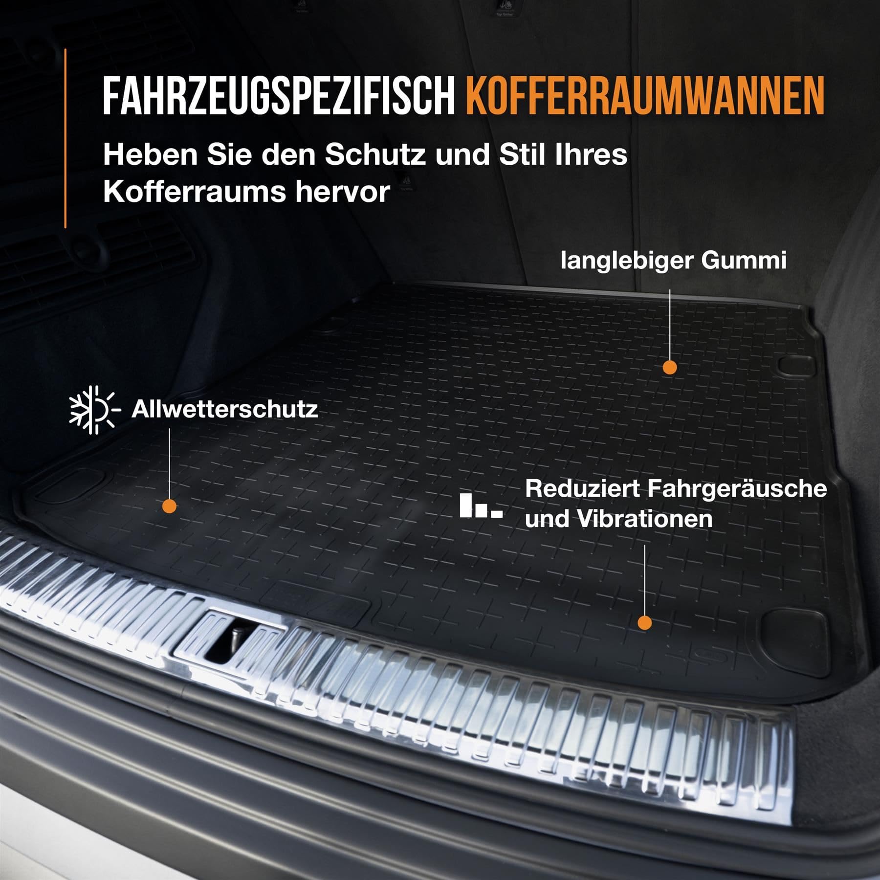 Travall Kofferraum Schutzmatte für BMW 2er Gran Tourer (2015-2022) Auto Zubehör Innenraum Antirutsch Kofferraumschutz 100% Passgenau Kofferraummatte Antirutschmatte Gummimatte Robuste Pflegeleichte