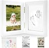 Baby Footprint Kit & Handprint Kit, Newborn Shower Gifts for Girls Boys - Personalized Baby Hand and Footprint Kit Keepsake with Baby Photo Frame, Hand Print Mold Kit, New Mom Giftswhite