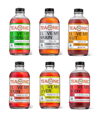 TEAONIC I Love My Paquete variado, tónico de té desintoxicante, té de limón y jengibre, té de hibisco, certificado por USDA, vegano, sin gluten, sin