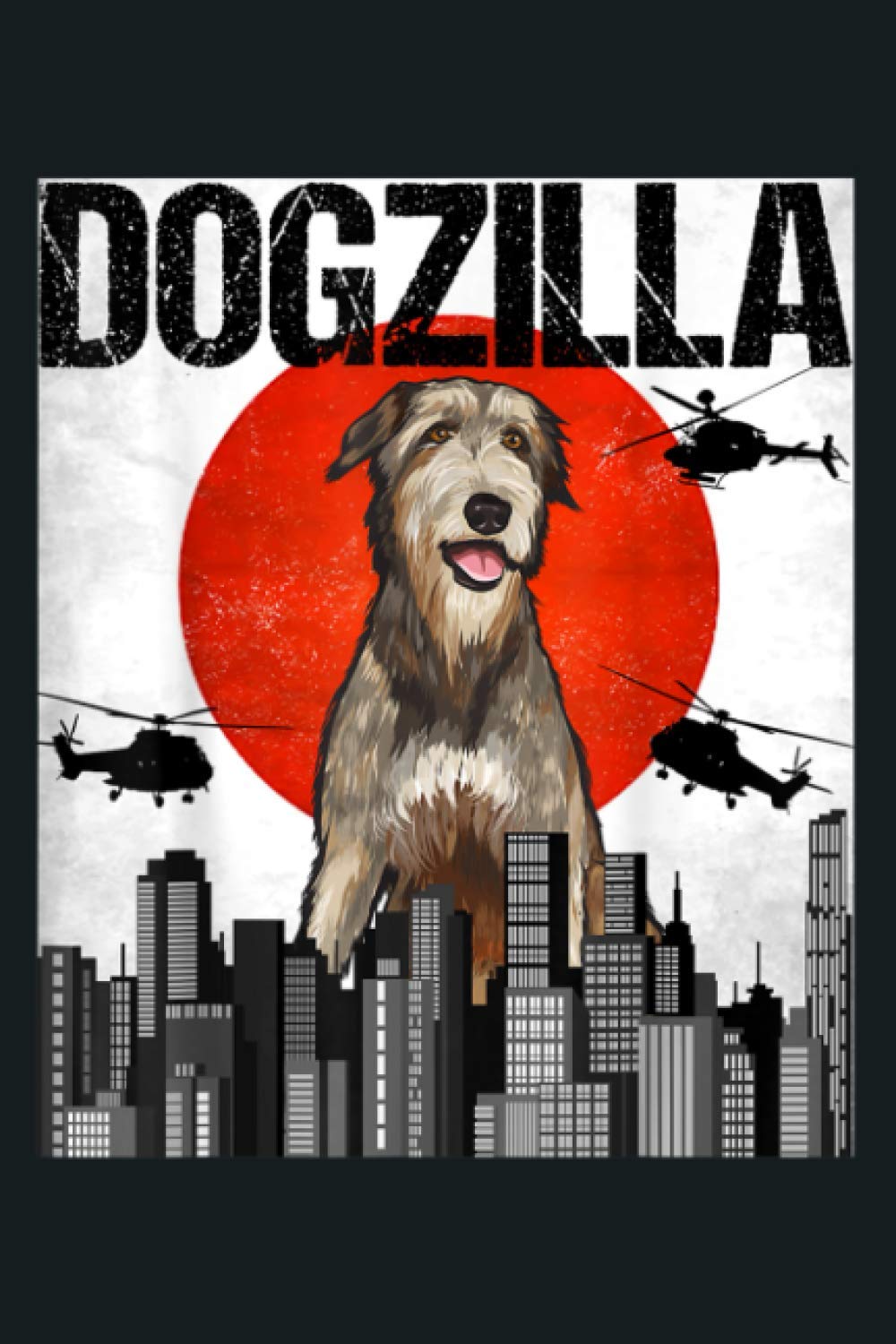 Funny Vintage Japanese Dogzilla Irish Wolfhound: Notebook Planner - 6x9 inch Daily Planner Journal, To Do List Notebook, Daily Organizer, 114 Pages