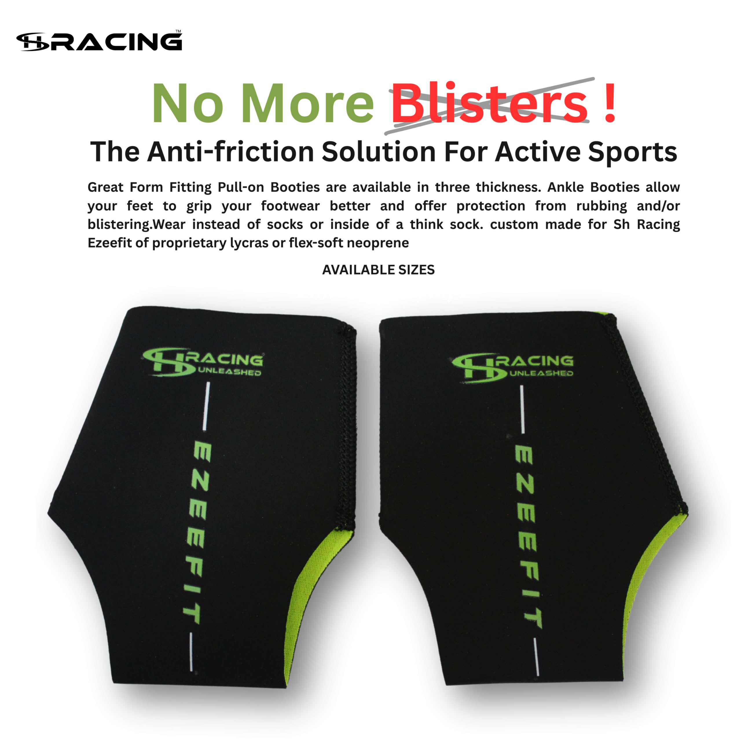 Sh Ezeefit Ankle Protection Sleeve for Skating, Black with Neon Green Trim (S) 2