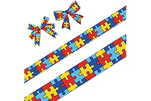 Autism Awareness Month Puzzle Piece Ribbon for DIY Decorations