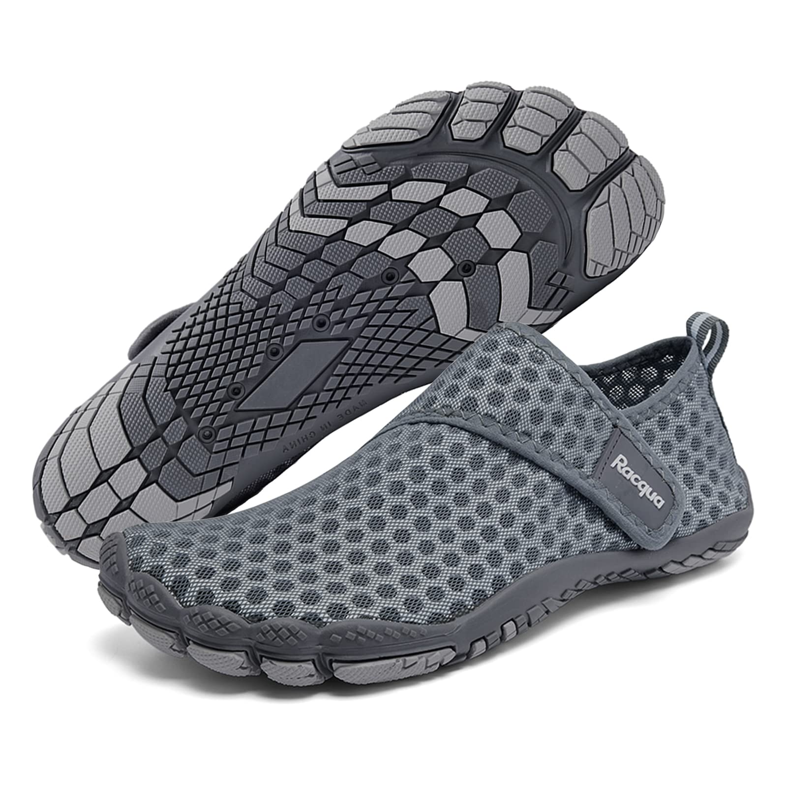 Racqua Men's Women's Slip-On Water Shoes Quick Dry Barefoot Lightweight Aqua Shoes Beach Swim Pool Hiking Sport Shoes