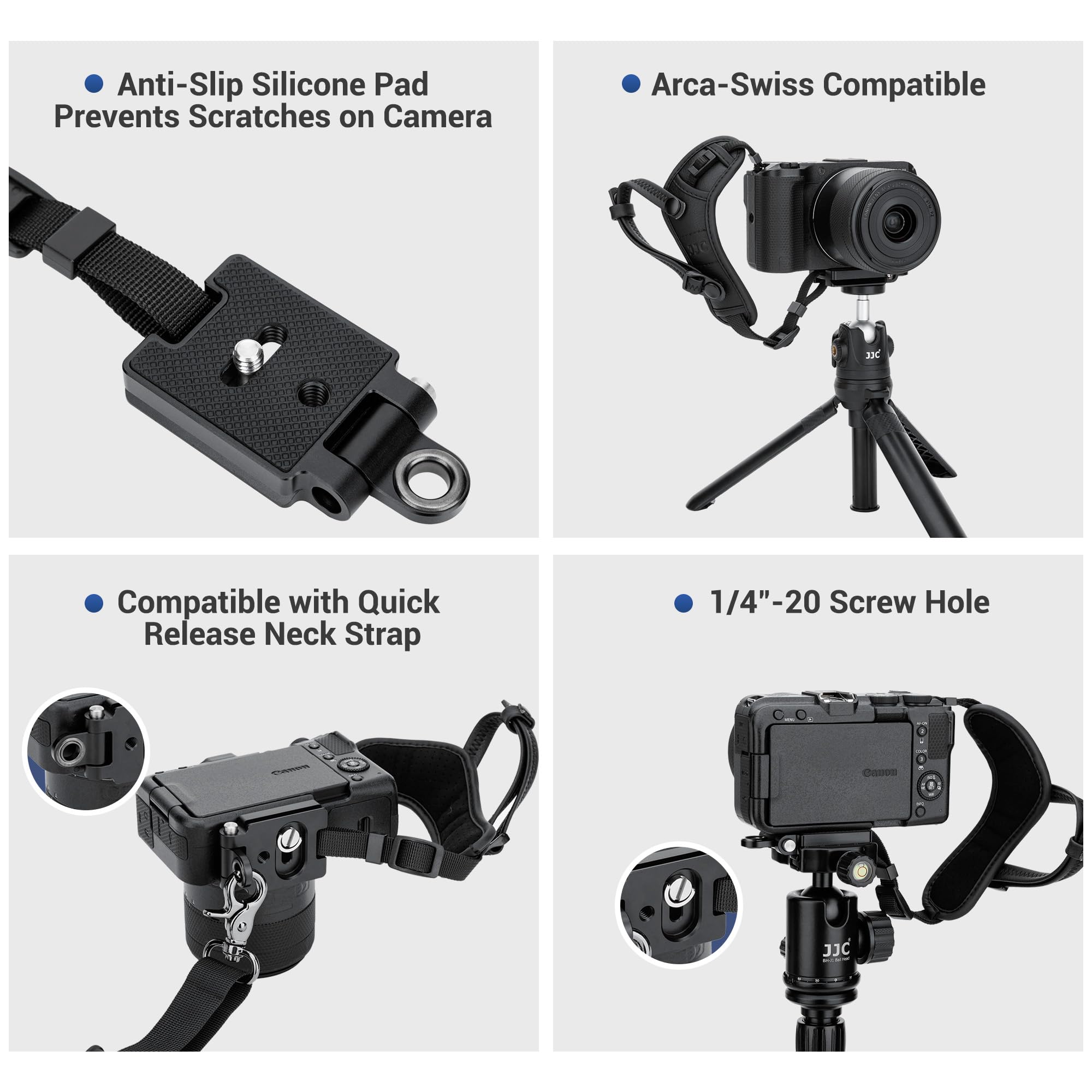 JJC Cinturino da polso per fotocamera mirrorless compatibile con Can. EOS R50 R50V R100 M50 Mark II per Pana. L10 Nik. Coolpix P6000 P530 B700 L840 L820 L810 e altre fotocamere con alette compatte