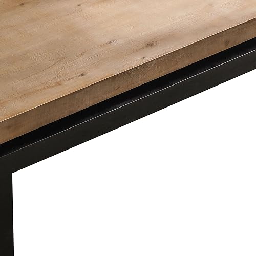 Miniatura 108 de SSLine Mesa de centro rectangular de madera antigua de 45.2 pulgadas para sala de estar, mesas auxiliares de almacenamiento de 2 niveles con patas