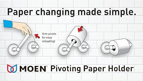 Miniatura 2 de Moen Weymouth YB8408BG - Soporte de papel higiénico de doble poste giratorio dorado cepillado