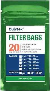 Premium Nylon 20 Pcs Filter Bags, 160 Micron, 2" x 6", Double-Stitching, Zero Blowouts