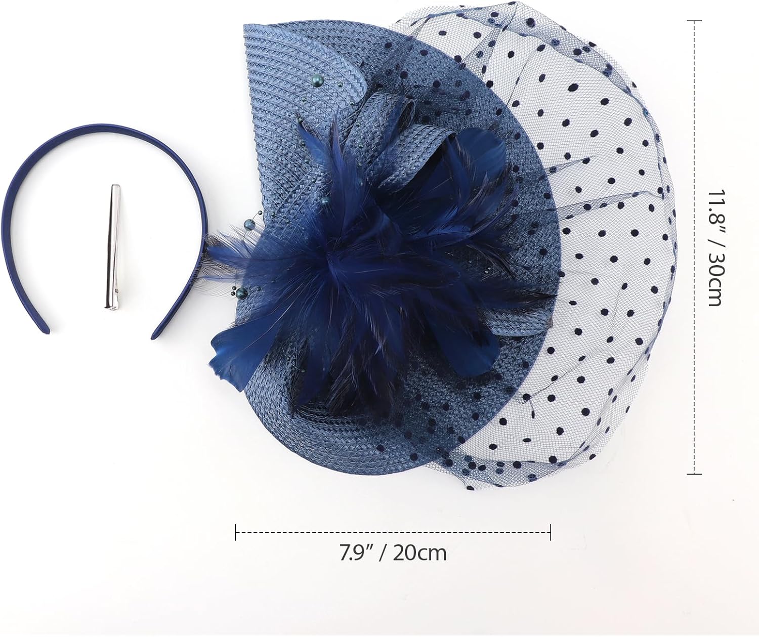 DRESHOW Fascinators Hat Flower Mesh Feathers Hat with a Headband and a Clip 7.9" Tea Party Headwear for Women - Image 4