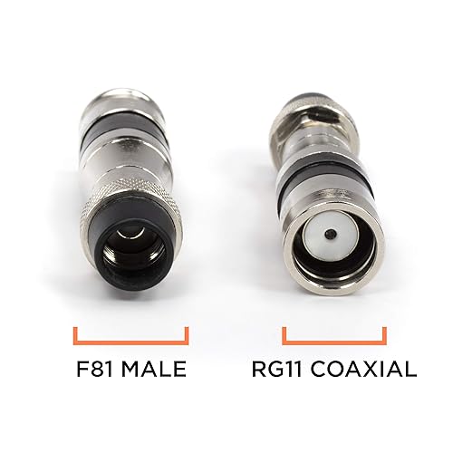 Miniatura 3 de THE CIMPLE CO Conector de compresión de cable coaxial - para cable coaxial RG11 - con junta tórica de sellado de clima, funda para clima y agarre